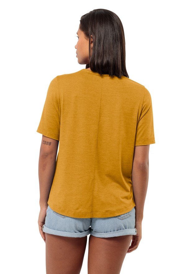 Jack Wolfskin Travel T-shirts Dames Geel | 42518773