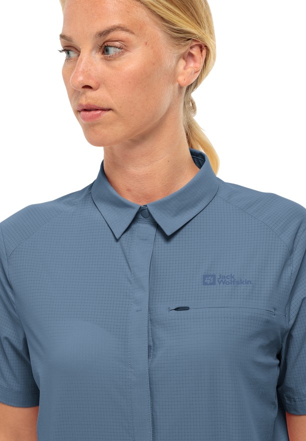Jack Wolfskin Vandra S/s Overhemd Dames Blauw | 84423360