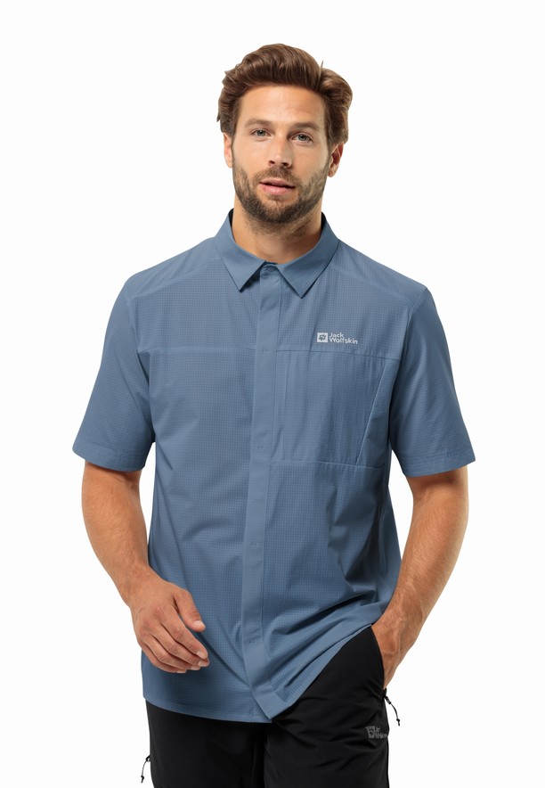 Jack Wolfskin Vandra S/s Overhemd Heren Blauw | 56047015