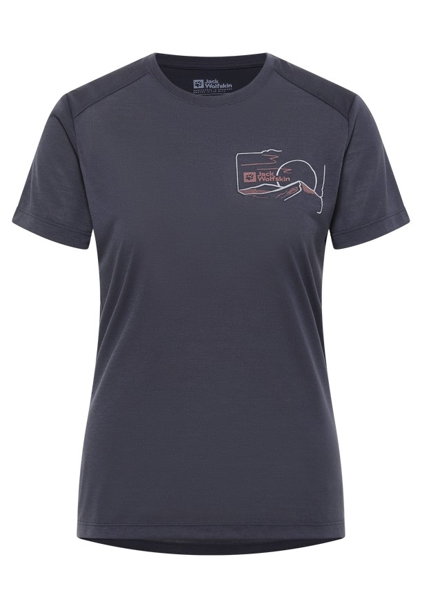 Jack Wolfskin Vonnan Graphic T-shirts Dames Donkerblauw | 87814238