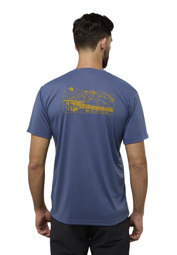 Jack Wolfskin Vonnan Graphic T-shirts Heren Donkerblauw | 13314083