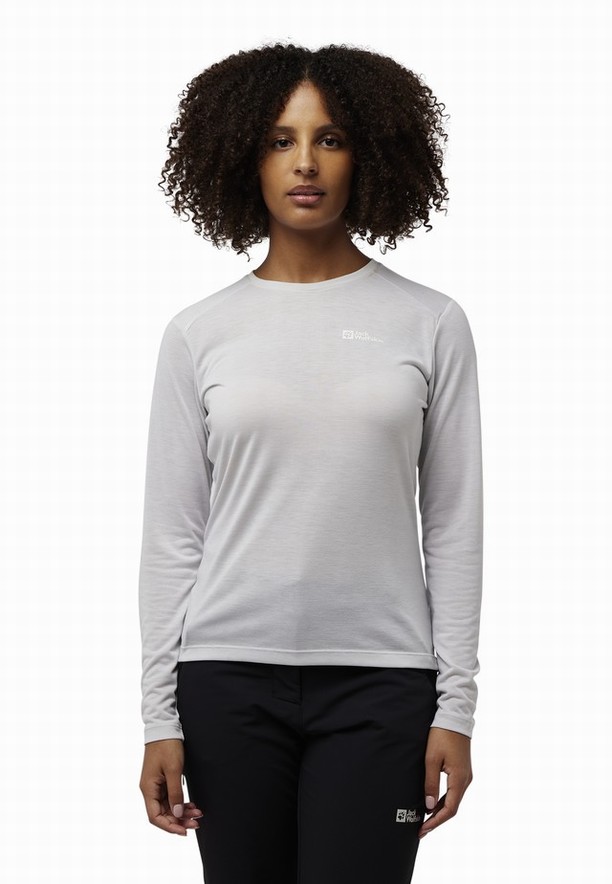 Jack Wolfskin Vonnan Ls T-shirts Dames Grijs | 77823179