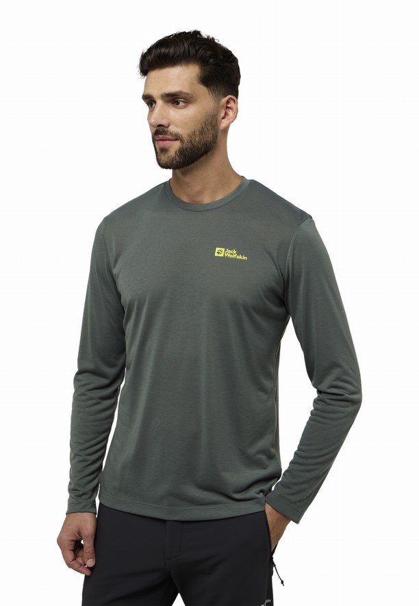 Jack Wolfskin Vonnan Ls T-shirts Heren Groen | 79126376