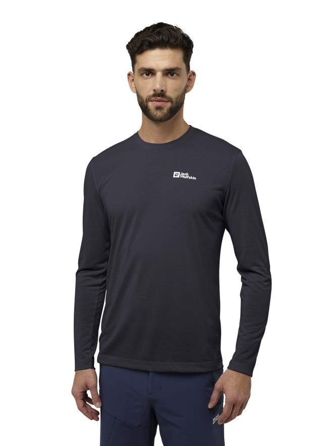 Jack Wolfskin Vonnan Ls T-shirts Heren Zwart | 74950590