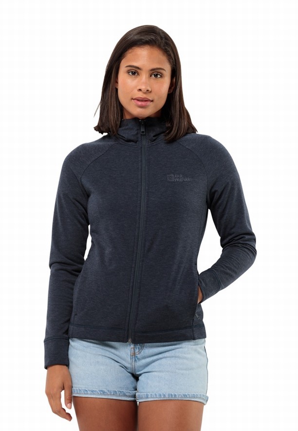 Jack Wolfskin Waldsee Hooded Fleece Jassen Dames Donkerblauw | 55168956