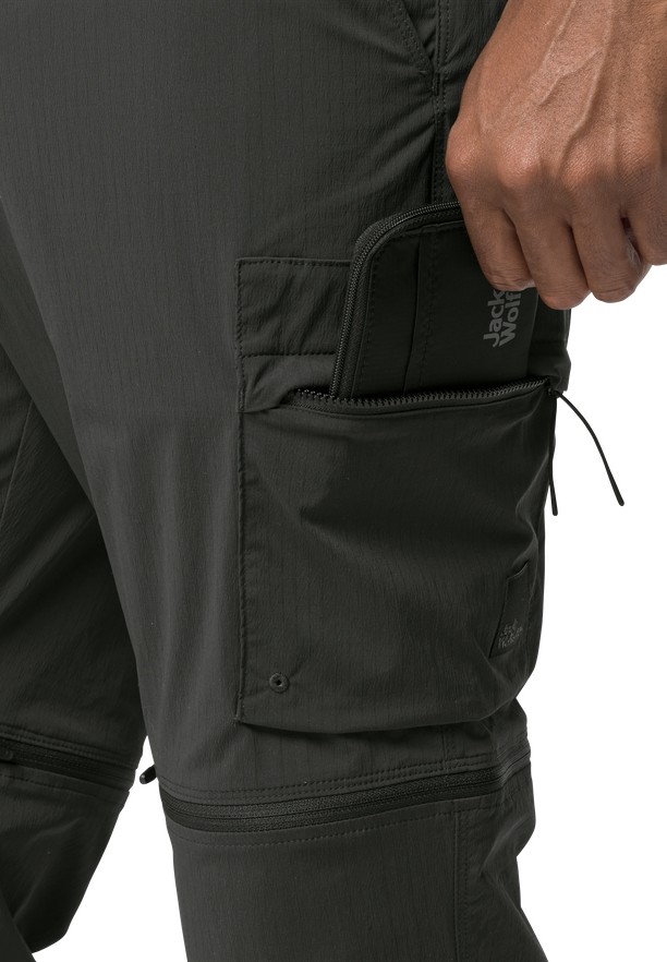 Jack Wolfskin Wanderthirst Zip Broek Heren Zwart | 38992540