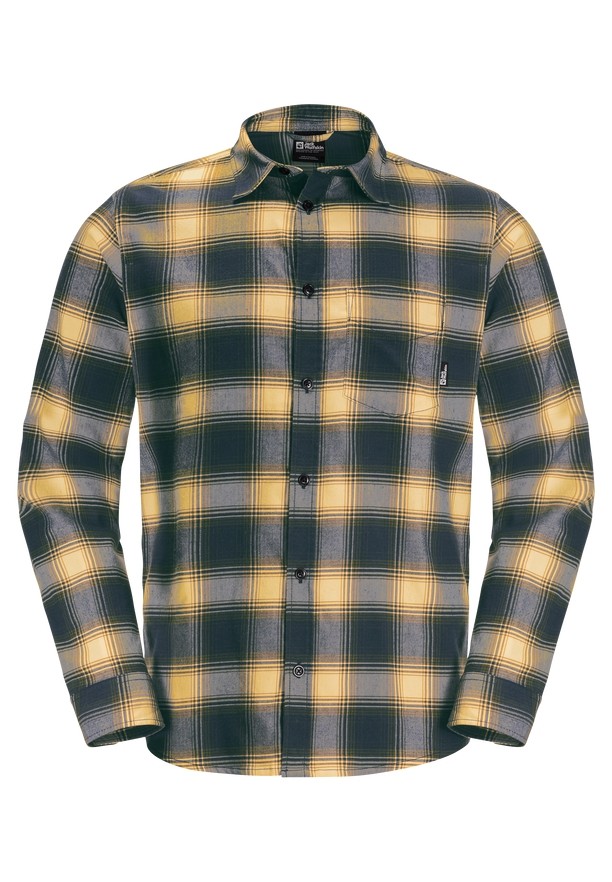 Jack Wolfskin Wanderweg Overhemd Heren Geel | 41170217