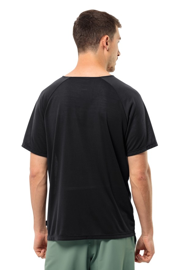 Jack Wolfskin Wanderword T-shirts Heren Zwart | 57876263