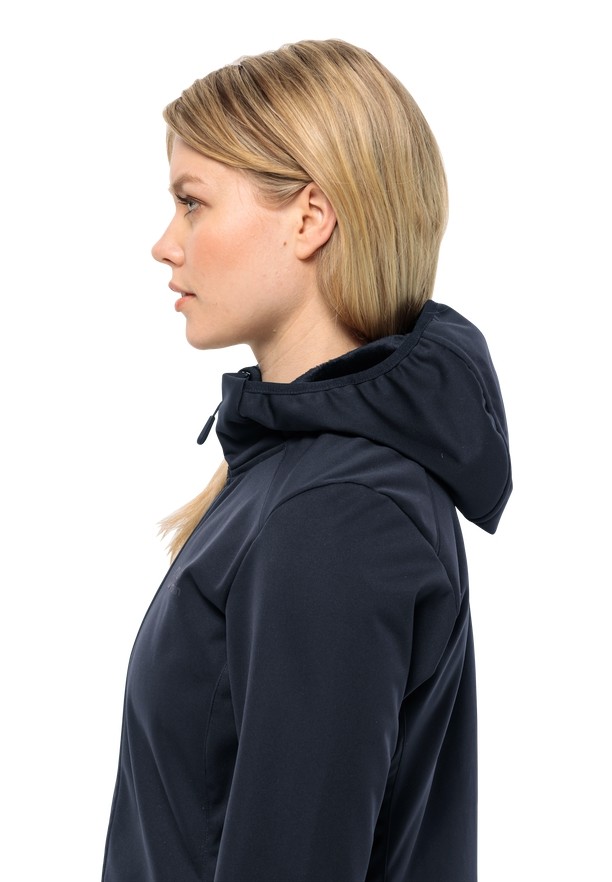 Jack Wolfskin Windhain Softshell Jas Dames Donkerblauw | 79132064