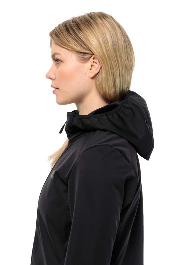 Jack Wolfskin Windhain Softshell Jas Dames Zwart | 88507460