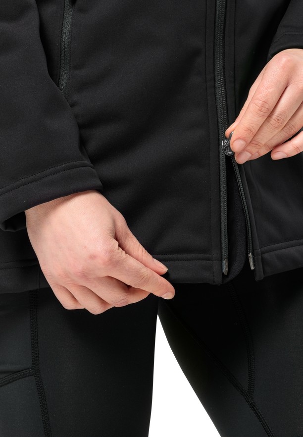 Jack Wolfskin Windhain Softshell Jas Dames Zwart | 88507460