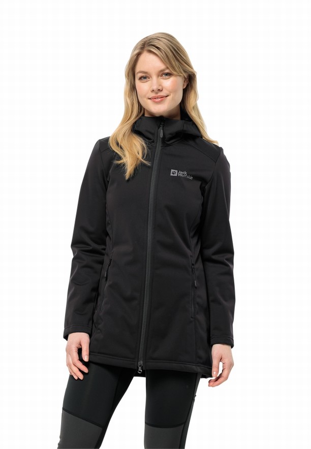Jack Wolfskin Windhain Softshell Jas Dames Zwart | 88507460