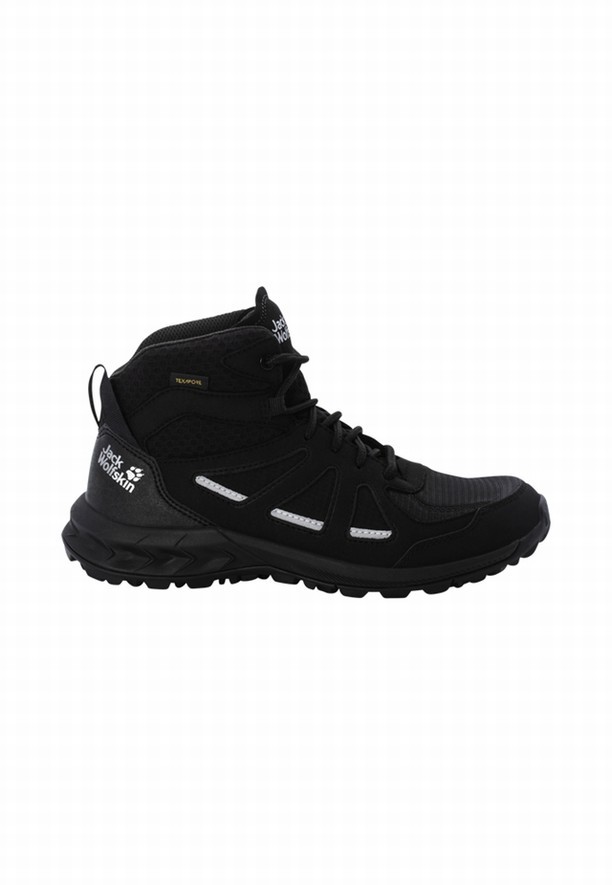 Jack Wolfskin Woodland 2 Texapore Mid Wandelschoenen Dames Zwart | 50065761